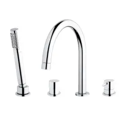 Robinetele de baie Waterevolution Flow cu 4 găuri pentru montarea pe marginea băii Crom T13801