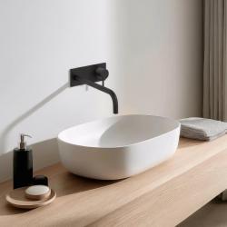Robinetele incorporabile Waterevolution Flow pentru chiuvetă cu placă de acoperire, negru mat, cu ieșire de 25 cm T1161BPR-25.