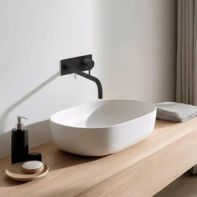 Robinetele incorporabile Waterevolution Flow pentru chiuvetă cu placă de acoperire, negru mat, cu ieșire de 25 cm T1161BPR-25.