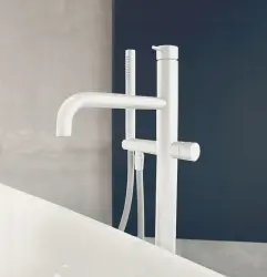 Robineta de baie independentă Waterevolution Flow, cu duș manual, alb mat, T133BR.