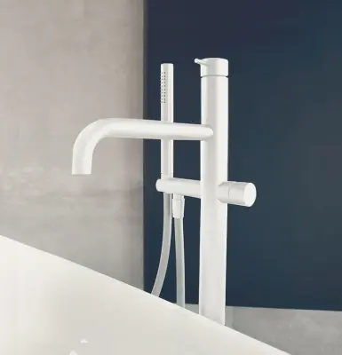 Robineta de baie independentă Waterevolution Flow, cu duș manual, alb mat, T133BR.