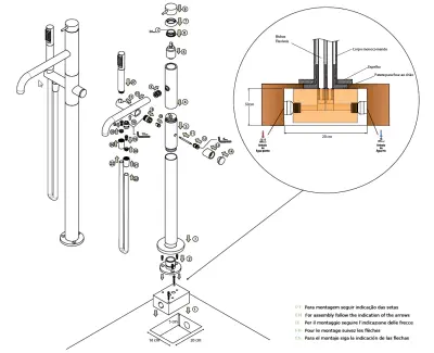 Robinetele pentru cada Water Evolution Flow, cu suport și duș manual, negru mat T133PR.