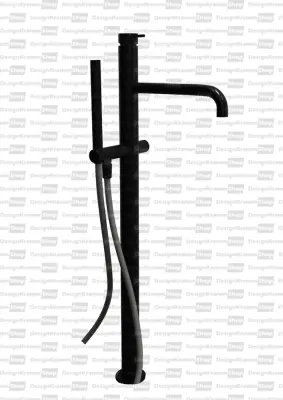 Robinetele pentru cada Water Evolution Flow, cu suport și duș manual, negru mat T133PR.