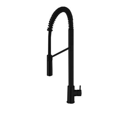 Waterevolution Flow Robinet de bucătărie semiprofesional cu finisaj mat negru cu coloană și arc T157PR
