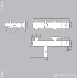 Flow termostat de baie Waterevolution cu set de dus manual, alb mat T130TBR