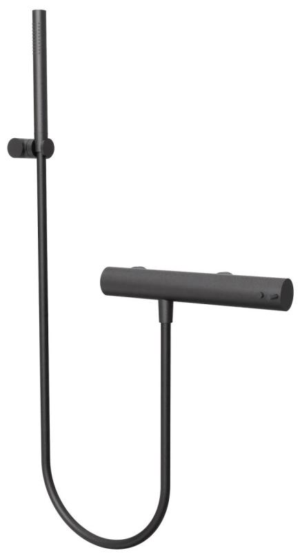 Ceas de duș Waterevolution Flow cu termostat și set de duș negru T140TPR.