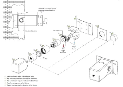 Waterevolution Flow termostat pentru dușul încorporat cu rozetă pătrată cromată T142TB01