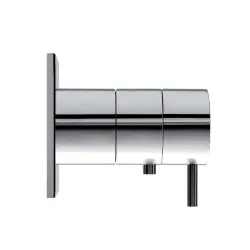 Waterevolution Flow încastrabil termostat cu duș rozetă pătrată mată, negru T142TBPR.