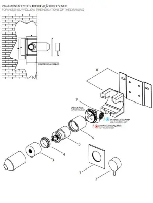 Waterevolution Flow încastrabil termostat cu duș rozetă pătrată mată, negru T142TBPR.