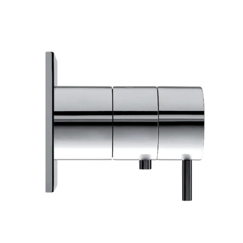 Waterevolution Flow încastrabil termostat cu duș rozetă pătrată mată, negru T142TBPR.