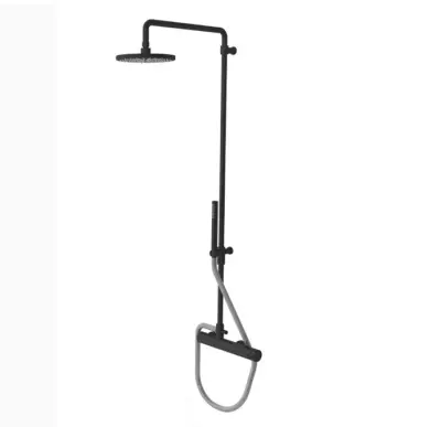 Combinația de duș Waterevolution Flow cu termostat și duș de ploaie, negru mat T141TPR