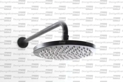 Duşul principal Waterevolution Flow de 200 mm, cu conexiune la perete, negru mat T1641PR.