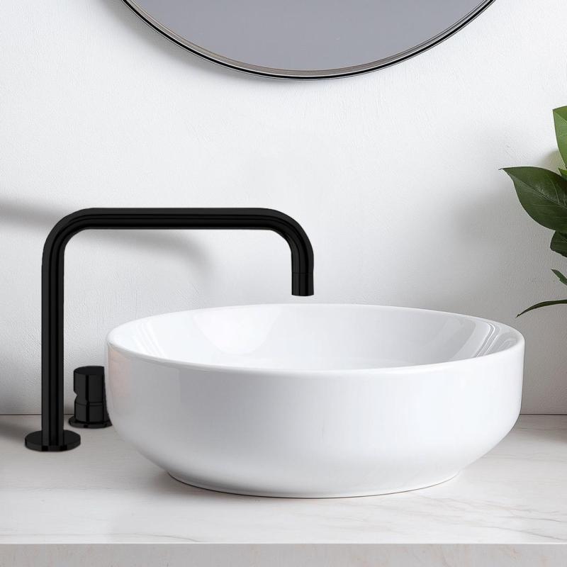 Robinetterie pour lavabo Waterevolution Flow 2 trous, noir mat T112HPR