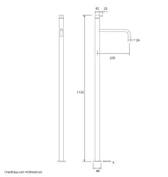 Robinetterie de lavabo sur pied Waterevolution Flow en chrome T11301