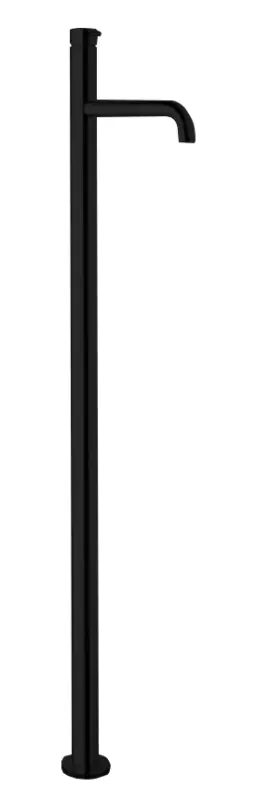 Robinetele de chiuvetă Waterrevolution Flow, în culoarea negru mat, montate pe suport