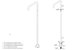 Robineta de baie independentă Waterevolution Flow, cu ieșire în alb mat T1676BR
