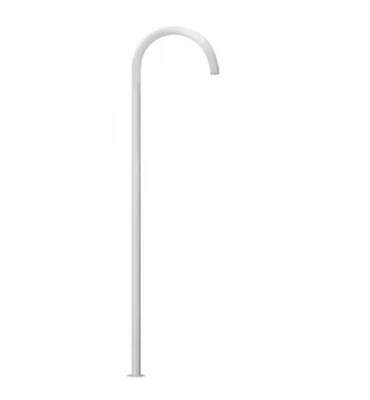 Robinetele de baie Waterrevolution Flow cu gură de scurgere, culoare alb mat, montate pe suport, model T1677BR.