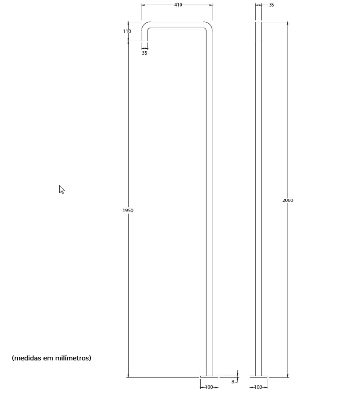 Waterevolution Flow duș piscină coloană de duș doar apă rece inox periat T145IE
