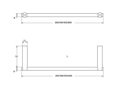 Suport pentru prosoape Waterevolution S22, 20 cm, din oțel inoxidabil, cod A410IE.