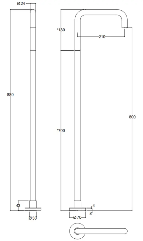 Fluxul de apă al bateriei de baie independente Waterevolution Flow, în culoare alb mat, în poziție verticală T1672H24BR.