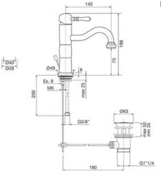 Robinetul clasic PB Classic pentru chiuveta, finisaj cromat, 1208592552.
