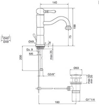 Robinetul clasic PB Classic pentru chiuveta, finisaj cromat, 1208592552.