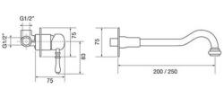 PB Classic robinet monocommande encastré pour lavabo 20 cm chrome 1208592652