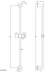 Setul cu bara de dus Waterevolution Flow cu dus manual 800mm, alb mat T1661BR.