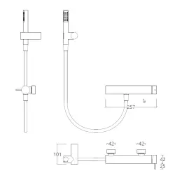 Waterevolution Flow baterie de duș cu set de duș crom T14001