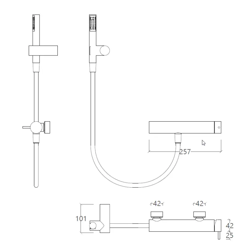 Waterevolution Flow baterie de duș cu set de duș crom T14001