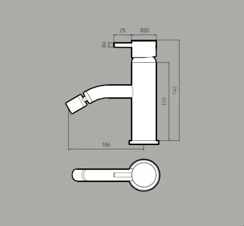 Waterevolution Flow robinet de bidet negru mat T120PR