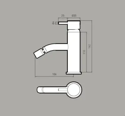 Robinetul de amestec Waterevolution Flow pentru bideu, culoare alb mat T120BR