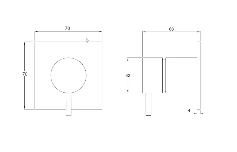 Waterevolution Flow încorporabil 2 cai, cu comutator, negru mat, cu rozetă rotundă T1482SPR.