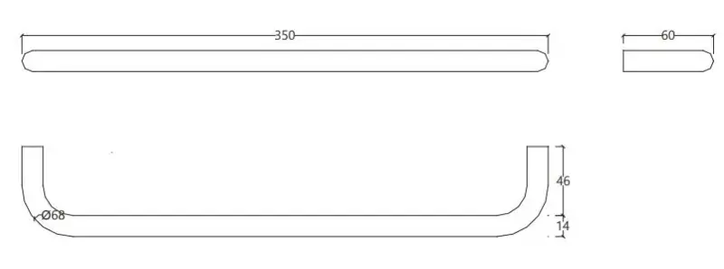 Suportul pentru prosop Waterevolution flow, cu o lungime de 35 cm, culoare negru mat A111PR.