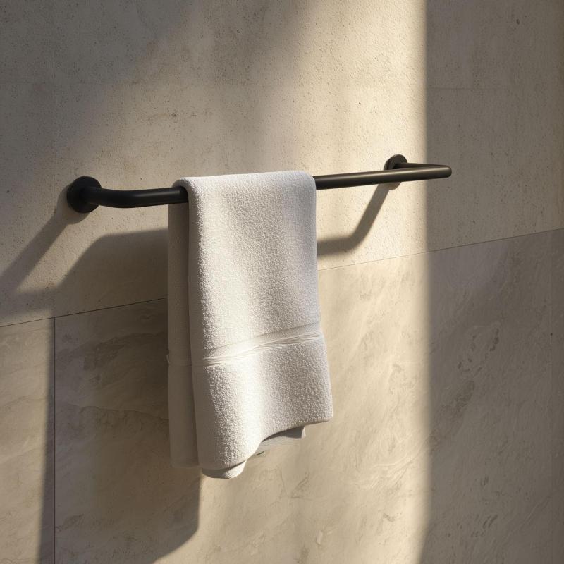 Suportul pentru prosop Waterevolution flow, cu o lungime de 35 cm, culoare negru mat A111PR.