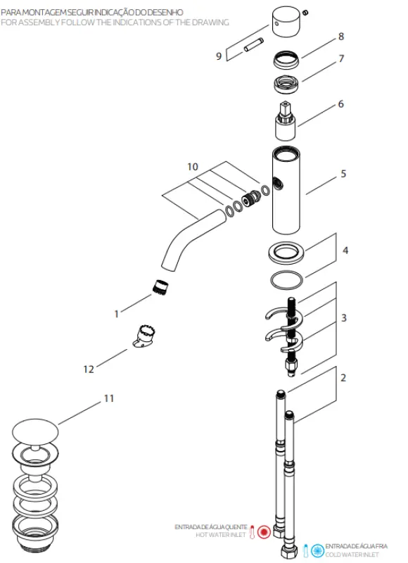 Waterevolution Flow robinet de chiuvetă joasă din oțel inoxidabil T110IE
