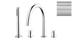 Robinetele pentru baie Waterevolution Flow cu 4 orificii pentru montarea pe marginea băii, complet din oțel inoxidabil T138IE.