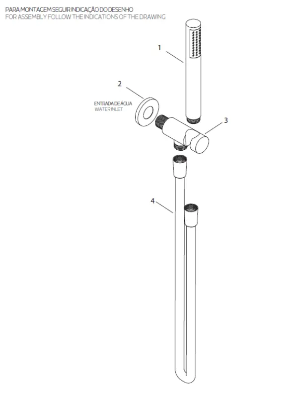 Set complet de accesorii pentru baie Waterevolution Flow cu racord de perete, integral din oțel inoxidabil T1621IE