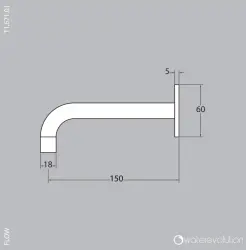 Evolutia apei - Gura de evacuare a băii Flow, 15cm, complet din oțel inoxidabil T1671IE