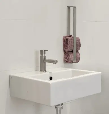Suport pentru prosoape vertical adânc Waterevolution Deep, 40cm, din oțel inoxidabil A216IE