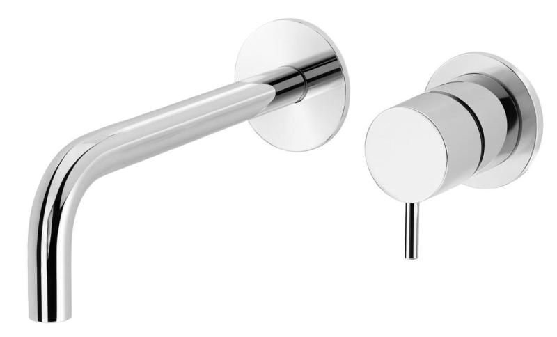 Waterevolution Flow baterie de chiuvetă încastrată cromat cu gura de scurgere de 15 cm T116B01-15