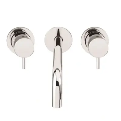 Robineta de baie încorporată cu 3 orificii Waterevolution Flow, cromată, cu gură de scurgere de 21cm, model T1163F01-21.