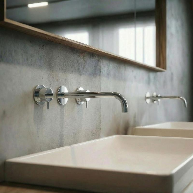 Waterevolution Flow Robinet de chiuvetă încastrat cu 3 găuri, crom, cu gura de scurgere de 21 cm T1163F01-21