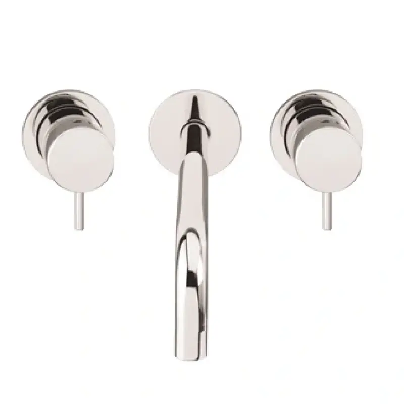 Waterevolution Flow Robinet de chiuvetă încastrat cu 3 găuri, crom, cu gura de scurgere de 21 cm T1163F01-21