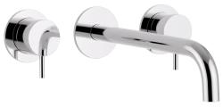 Ce este tradus în română: Robinet de baie încorporat Waterevolution Flow cu 3 găuri, cromat, cu tub de scurgere de 15 cm, T1163F01-15.