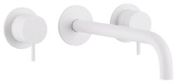 Robinetele de baie încorporate Waterevolution Flow 3 orificii, în finisaj mat alb, cu ieșire de 15 cm T1163FBR-15.