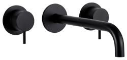 Robinetele de baie încorporate Waterevolution Flow cu 3 orificii, negre mate, cu un jet de 15 cm, T1163FPR-15.