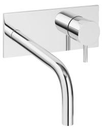 Robinetele de montaj Waterevolution Flow pentru chiuvetă cu plăcuță de acoperire cromată și gură de 15 cm T1161B01-15.