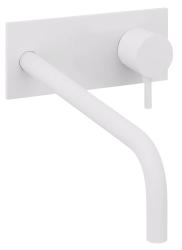 Robineta incorporabila pentru chiuveta Waterevolution Flow, cu placuta de acoperire, culoare alb mat, cu gura de scurgere de 21cm, modelul T1161BBR-21.