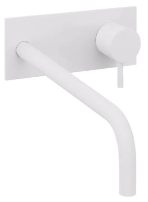 Robineta incorporabila pentru chiuveta Waterevolution Flow, cu placuta de acoperire, culoare alb mat, cu gura de scurgere de 21cm, modelul T1161BBR-21.